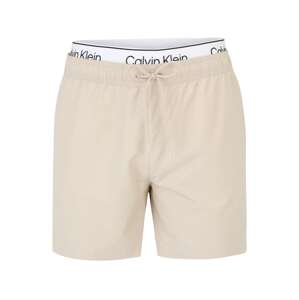 Calvin Klein Swimwear Plavecké šortky  béžová / čierna / biela