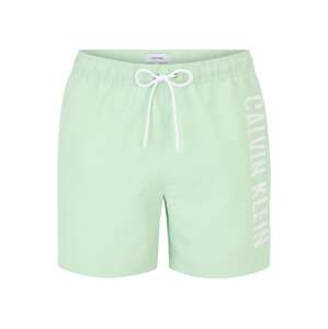Calvin Klein Swimwear Plavecké šortky 'Intense Power'  zelená / šedobiela