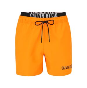 Calvin Klein Swimwear Plavecké šortky  svetlosivá / oranžová / čierna