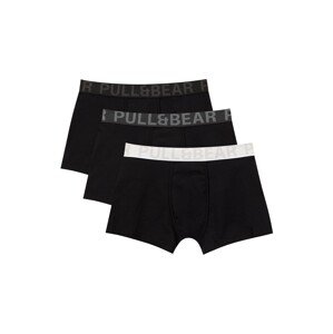 Pull&Bear Boxerky  sivá / tmavosivá / čierna / biela