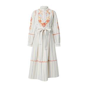 Rich & Royal Košeľové šaty  svetlomodrá / svetlosivá / oranžová / biela