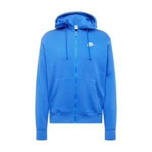 Nike Sportswear Tepláková bunda 'CLUB FLEECE'  kráľovská modrá / biela