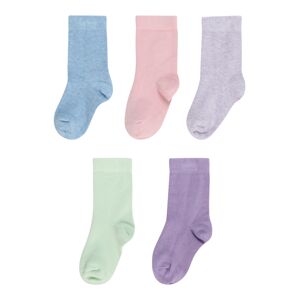 Lindex Ponožky  svetlomodrá / svetlozelená / fialová / ružová