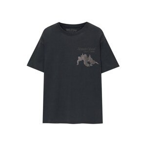 Pull&Bear Tričko  farby bahna / tmavosivá / čierna