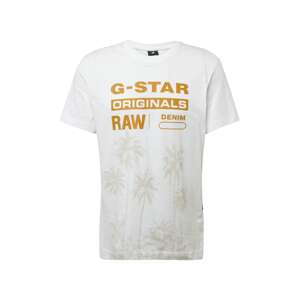 G-Star RAW Tričko 'Palm'  béžová / tmavooranžová / biela