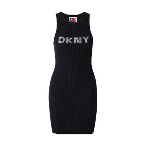 DKNY Pletené šaty  červená / čierna / biela