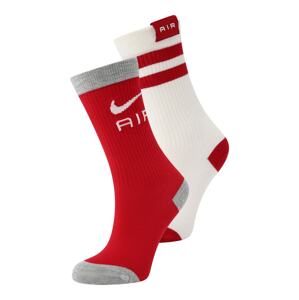 NIKE Športové ponožky 'Everyday Essentials'  sivá melírovaná / ohnivo červená / prírodná biela