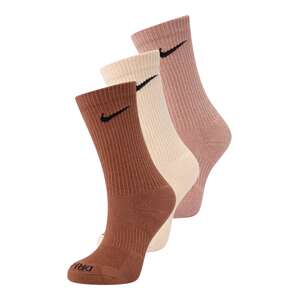 NIKE Športové ponožky 'Everyday'  telová / svetlobéžová / hnedá / čierna