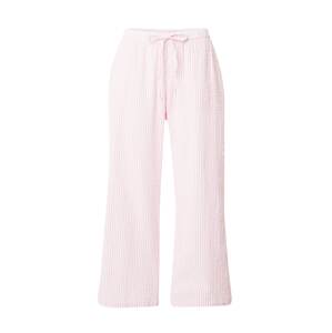 Lindex Pyžamové nohavice  pastelovo ružová / biela