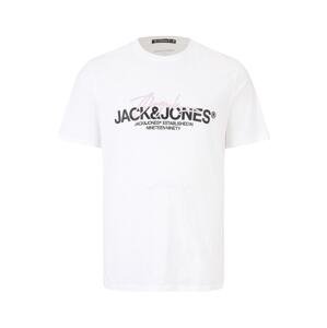 Jack & Jones Plus Tričko 'ARUBA'  staroružová / čierna / biela