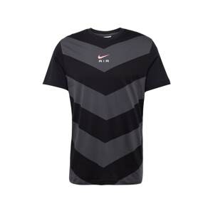 Nike Sportswear Tričko 'AIR'  sivá / broskyňová / čierna / biela