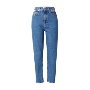 Tommy Jeans Džínsy 'MOM JeansS'  modrá denim / červená / biela