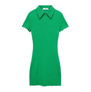 MANGO Košeľové šaty 'TRAMA'  zelená