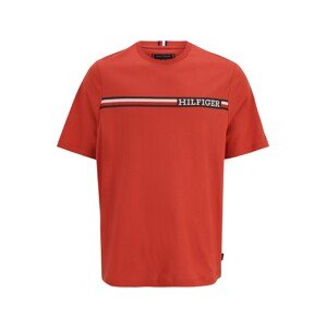 Tommy Hilfiger Big & Tall Tričko  hrdzavo červená / čierna / biela