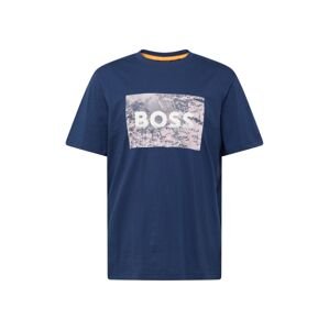 BOSS Tričko 'Building'  námornícka modrá / sivobéžová / biela