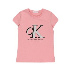 Calvin Klein Jeans Tričko  svetlosivá / ružová / čierna