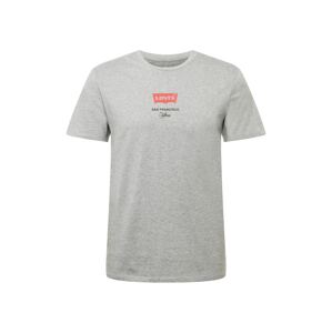 LEVI'S ® Tričko 'Housemark Graphic Tee'  svetlosivá / ohnivo červená / čierna / biela