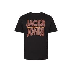Jack & Jones Plus Tričko  farba lesného ovocia / oranžová / čierna