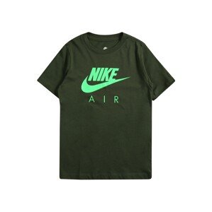Nike Sportswear Tričko  neónovo zelená / tmavozelená