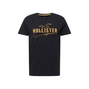 HOLLISTER Tričko  šafránová / čierna