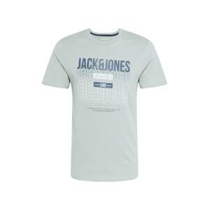 JACK & JONES Tričko 'Cyber'  námornícka modrá / dymovo šedá / biela