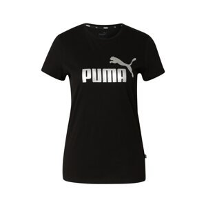 PUMA Funkčné tričko 'Essentials+'  čierna / strieborná