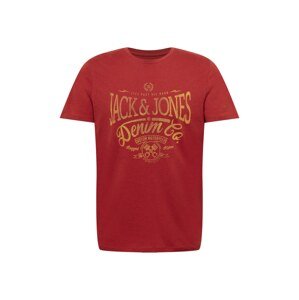 JACK & JONES Tričko  žltá / červená