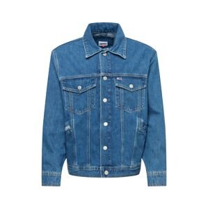 Tommy Jeans Prechodná bunda  modrá denim / sivá / červená / biela