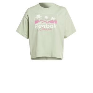 Reebok Classics Tričko  zelená / ružová / biela