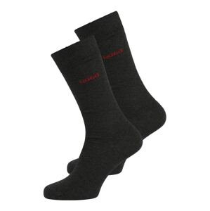HUGO Ponožky  tmavosivá / červená