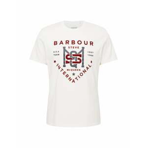 Barbour International Tričko  sivá / krvavo červená / biela