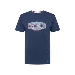 COLUMBIA Funkčné tričko 'Thistletown Hills'  námornícka modrá / tyrkysová / nebesky modrá / lososová / biela