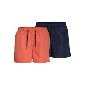 JACK & JONES Plavecké šortky  tmavomodrá / oranžová