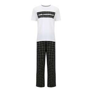 Karl Lagerfeld Dlhé pyžamo  sivá / čierna / šedobiela