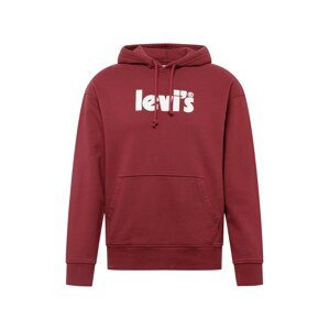 LEVI'S ® Mikina 'Relaxed Graphic Hoodie'  bordová / biela