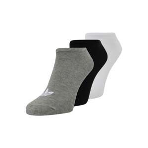 ADIDAS ORIGINALS Ponožky 'Trefoil Liner'  sivá melírovaná / čierna / biela