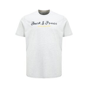 Jack & Jones Plus Tričko 'BERG'  žltá / svetlosivá / čierna
