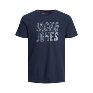 JACK & JONES Tričko 'XILO'  námornícka modrá / svetlomodrá / biela