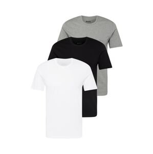 BOSS Tričko  sivá melírovaná / čierna / biela