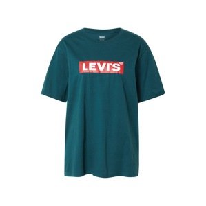 LEVI'S Tričko 'SS RELAXED FIT TEE GREENS'  smaragdová / červená / biela