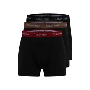 Calvin Klein Boxerky  hnedá / vínovo červená / čierna / biela