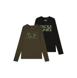 Jack & Jones Junior Tričko  zelená / olivová / čierna