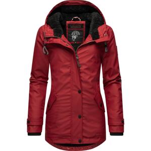 NAVAHOO Zimná bunda 'Lindraa'  tmavočervená / čierna / biela