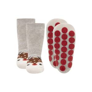 EWERS Ponožky  karamelová / sivá melírovaná / červená / biela