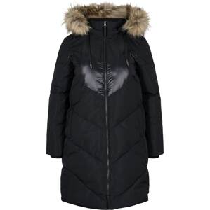 Zizzi Zimná bunda 'Luna'  béžová melírovaná / čierna