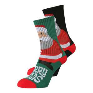 Urban Classics Ponožky 'Fancy Santa'  tmavozelená / červená / čierna / biela