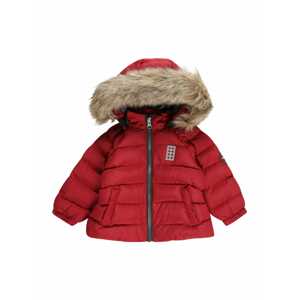 LEGO® kidswear Zimná bunda 'JENNI'  svetlohnedá / tmavočervená / biela