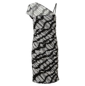 DKNY Kokteilové šaty  čierna / biela ako vlna