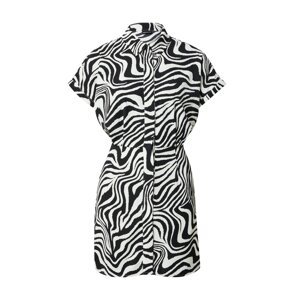Gina Tricot Košeľové šaty 'Lilo'  čierna / biela