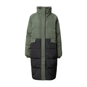 ICHI Zimný kabát  zelená / čierna
